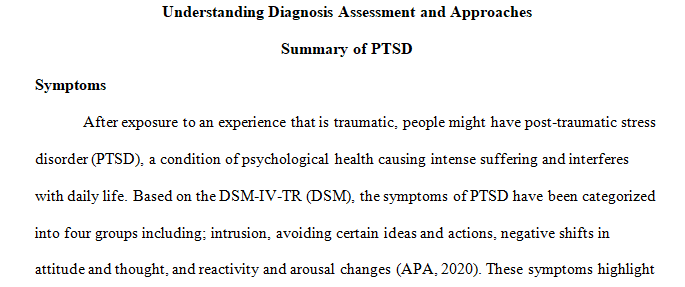 paper about your selected diagnosis