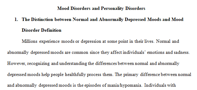 Distinguish between normal and abnormally depressed 