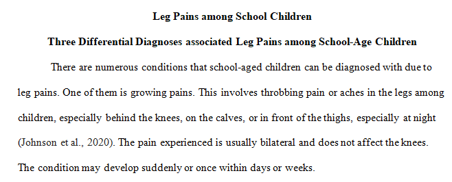 diagnoses of leg pains