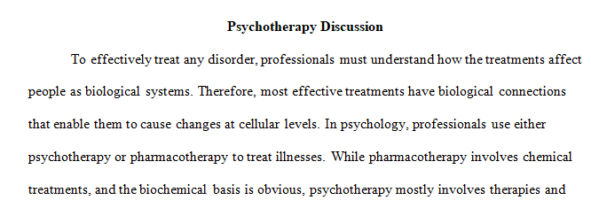 psychotherapy has a biological basis