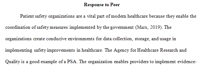 A patient safety organization 