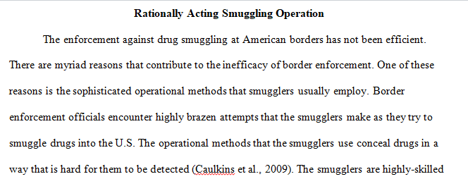 smuggling and operational methods 