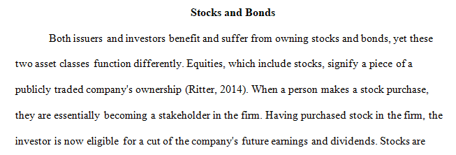 differences between stocks and bond