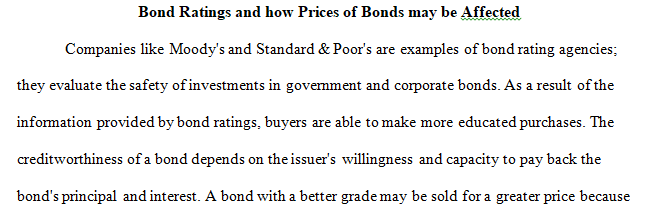 Do some research on bond rating