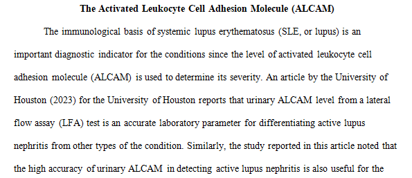 Topic: ALCAM (the activated leukocyte cell adhesion molecule)