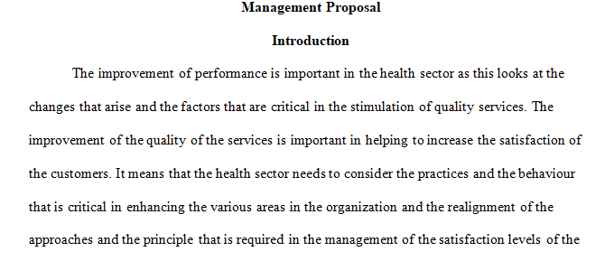 Organization management proposal