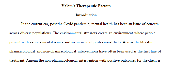 Describe the therapeutic factors