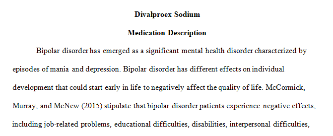 medication used to treat a mood disorder