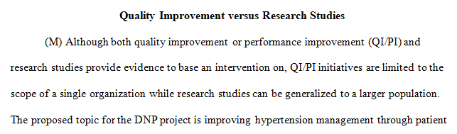 quality improvement or performance improvement