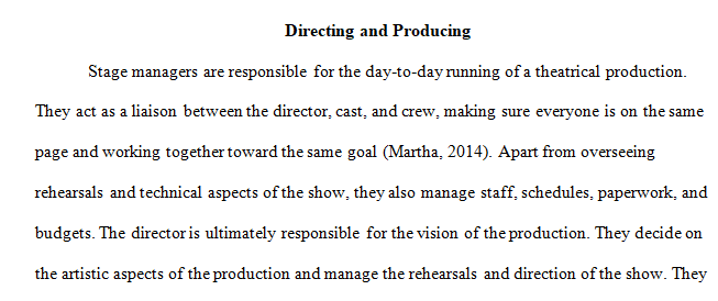 What does a Stage Manager Do