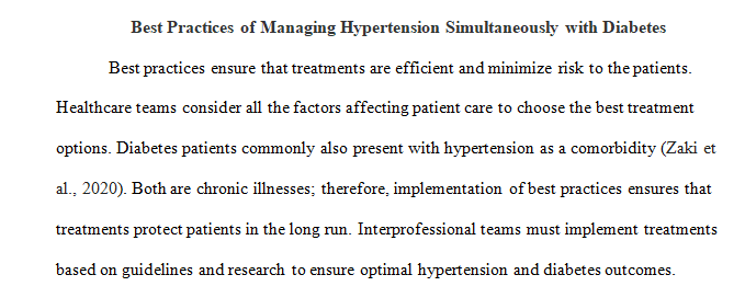 managing hypertension simultaneously with diabetes