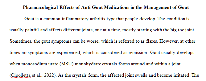  pharmacological management of the disease