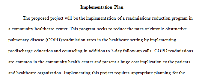 discuss the implementation plan 