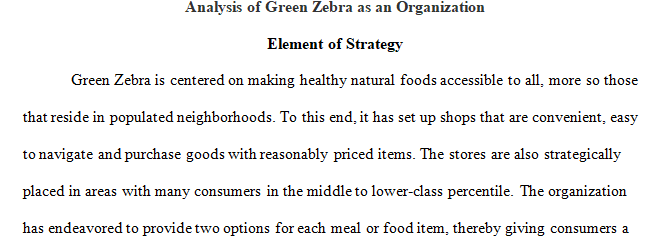 strategy that you would use to compare Green Zebra