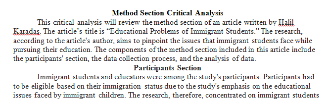 importance of the method section