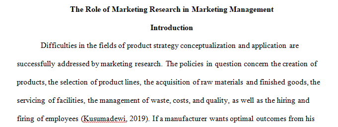 Explain the role marketing research