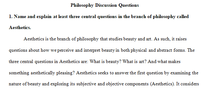 philosophy called Aesthetics