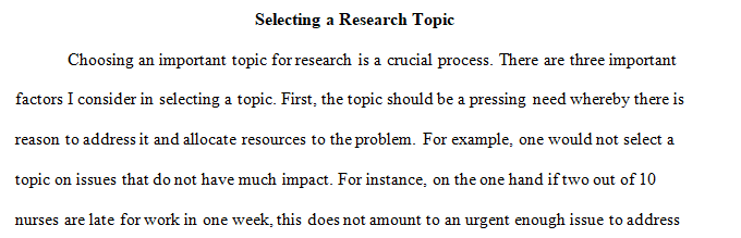 factors to consider when making the final selection