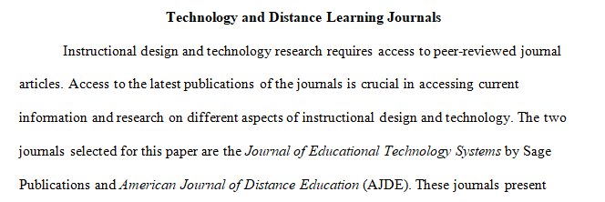 instructional technology journal