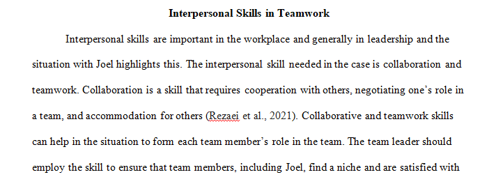 Illustrate interpersonal skills