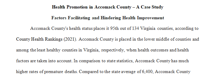 health status among counties