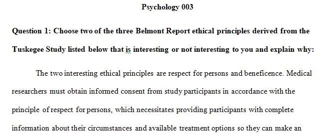 Belmont Report ethical principles