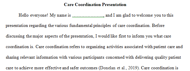 fundamental principles of care coordination