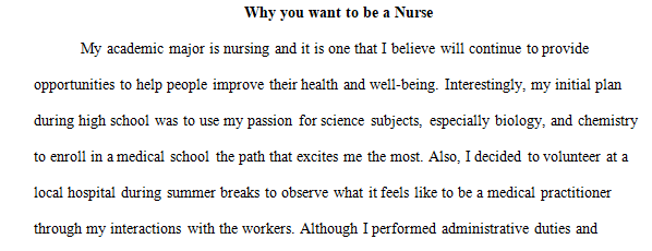 why you want to be a nurse