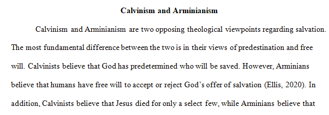 Contrast Calvinism and Arminianism