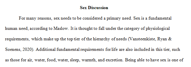 sex would be consider a primary need