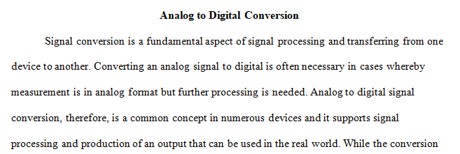 analog to digital conversion