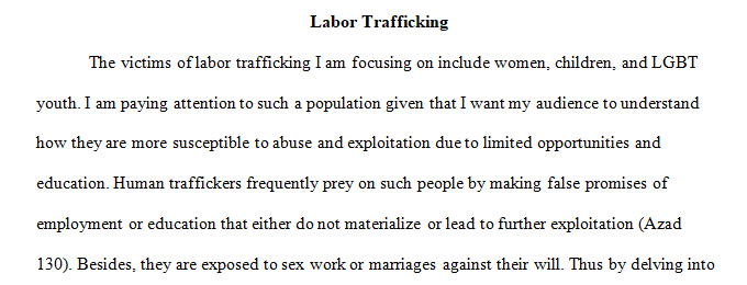 child sex/labor trafficking