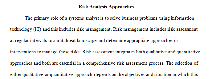 Risk analysis