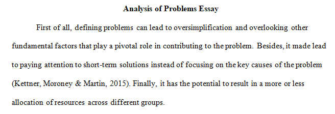 Analysis of Problems Essay