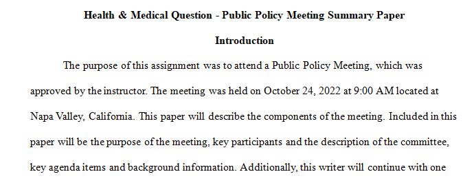 Public Policy Meeting