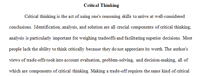 approach of determining tradeoffs