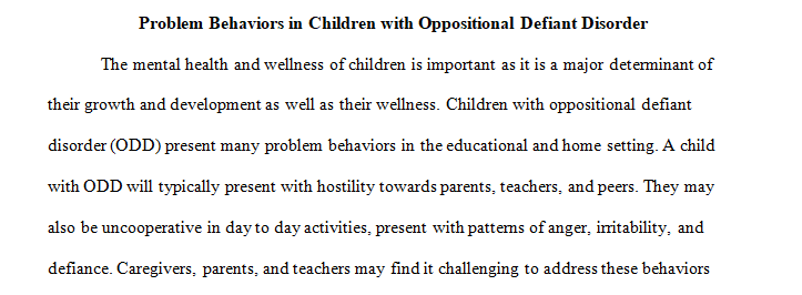 Oppositional Defiant Disorder