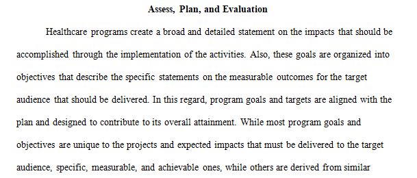 targets for program objectives