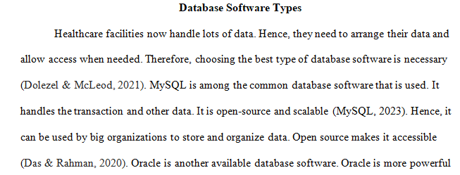 types or brands of database software