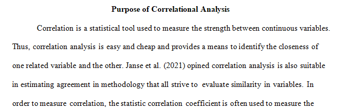 purpose of correlational analysis