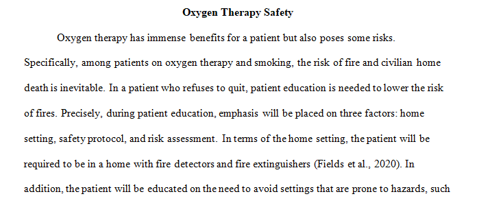 Oxygen use in the home 