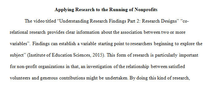 Research to the Reviewing of Nonprofits 