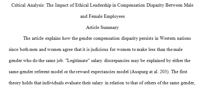 ethical leadership in compensation