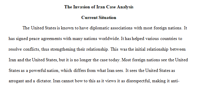 Invasion of Iran case.