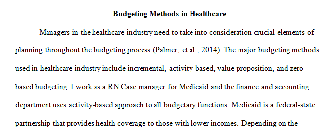 different budgeting methods