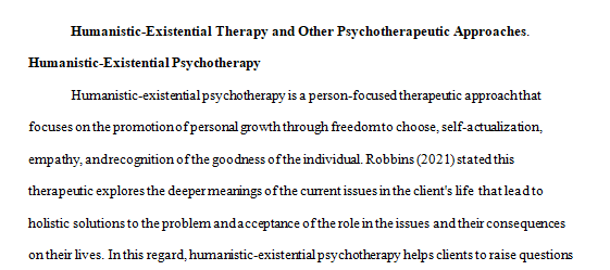 humanistic-existential psychotherapy