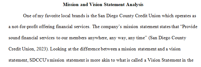 vision and mission statements