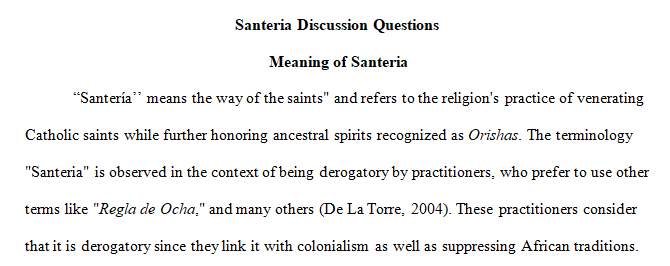 meaning of the name “Santeria