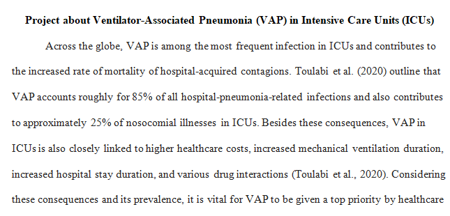 Ventilator associated pneumonia in intensive care units.