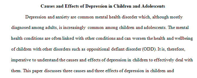 Causes and Effects of Your Capstone Problem